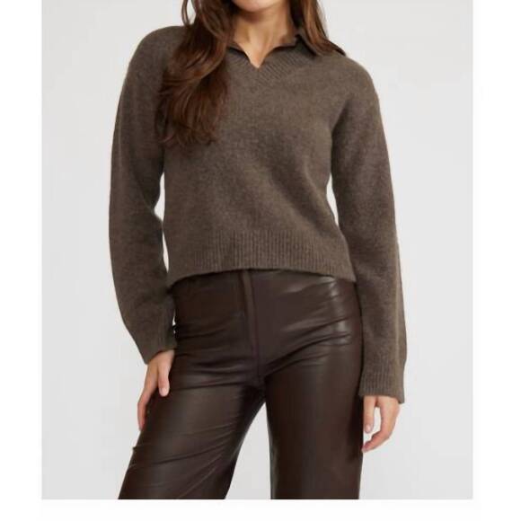 LUCY PARIS Sweaters - NEW LUCY PARIS oren mixed media top in espresso